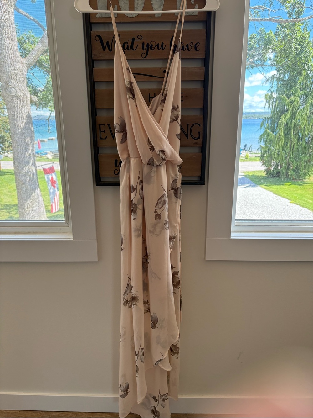 Sienna Sky Sleeveless Floral High Low Floral Maxi Dress in Blush